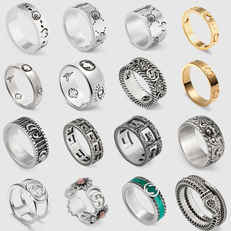 

Design jewelry Sterling Silver Ring men and women Daisy skeleton elf double ring 925 old