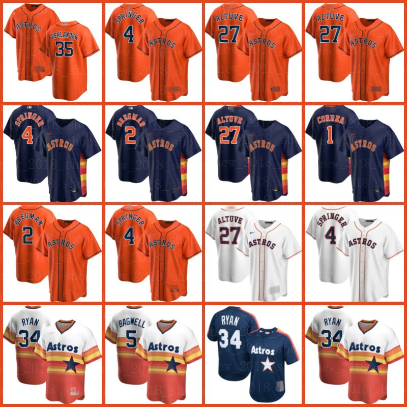 

Houston 27 Jose Altuve Astros Jersey Baseball Alex Bregman Zack Greinke Carlos Correa Yuli Gurriel Jeff Bagwell Michael Brantley Myles Straw, Blue;black