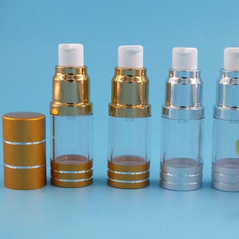 

10ml airless bottle silver plastic bottle gold pump/bottom for serum/foundation/ lotion/emulsion containe F20211971