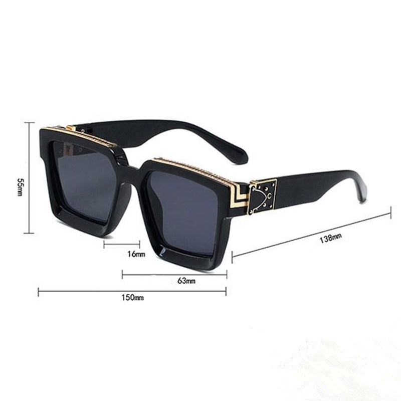 

Black Sunglasses Mens Womens Designer Sunglasses Millionaires Sun Glasses Round Fashion Gold Frame Glass Lens Eyewear For Man Woman With Original Cases Box