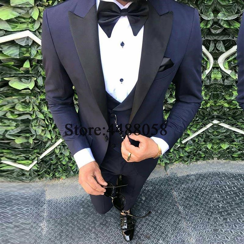 

Men's Suits & Blazers Men Wedding 2021 Brand Design Groomsmen Black Shawl Lapel Groom Tuxedos Mens Tuxedo Wedding/Prom 3 Pieces Man Suit, Model 11