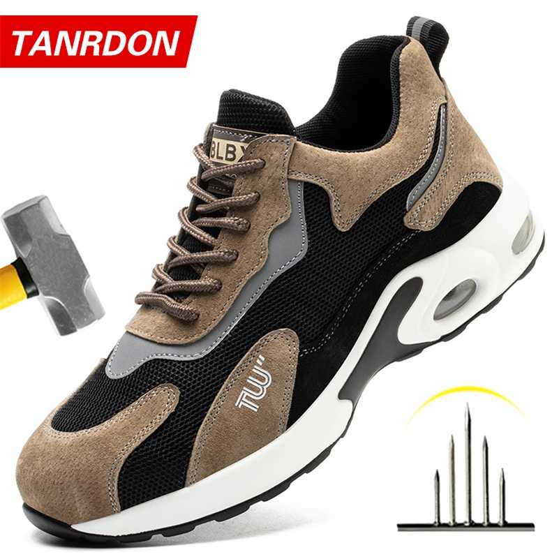 

men Steel Toe Work Safety Shoes Lightweight Breathable Reflective Casual Sneaker Prevent piercing Women Protective boots 220115, 02