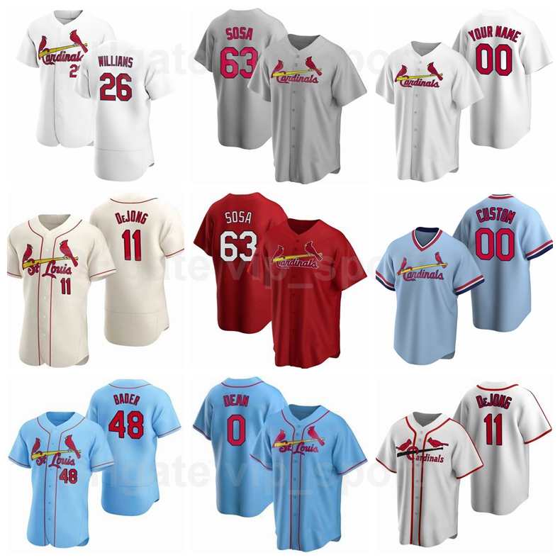 

63 Edmundo Sosa Jersey Baseball 11 Paul DeJong 19 Edman 48 Harrison Bader 0 Austin Dean 26 Justin Williams Flexbase Custom Name Number, Blue;black