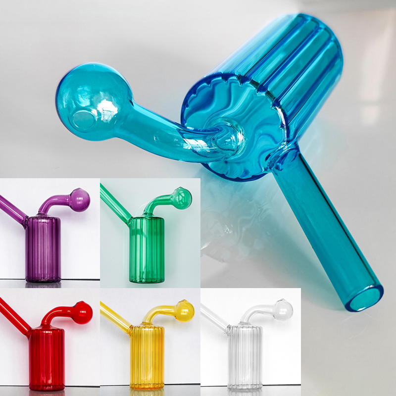 

Colorful Thick Glass Hookah pipe Oil Dab Rig Tobacco Bowl Integrated Glass burner Percolater Bubbler bong Water Pipes Shisha Hookahs