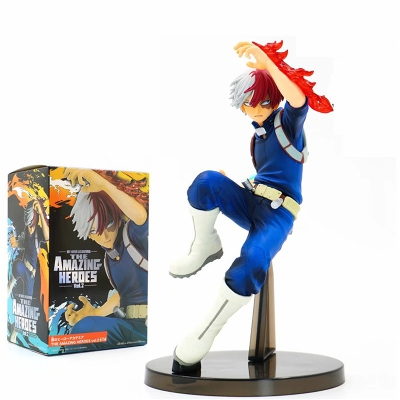 

16-19CM My Hero Academia Figure Japan Anime Figurine Midoriya Izuku Deku Bakugou Katsuki Todoroki Action Figures Pvc Model Toys 210730, 19cm no box