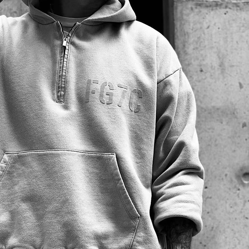 

7th Felted Logo Half Zip Hoodie Mens Seventh Casual Oversize Fleece Hoodies Pullovers Jumpers Men Women Hip Hop Streetwear MG210123, As pic