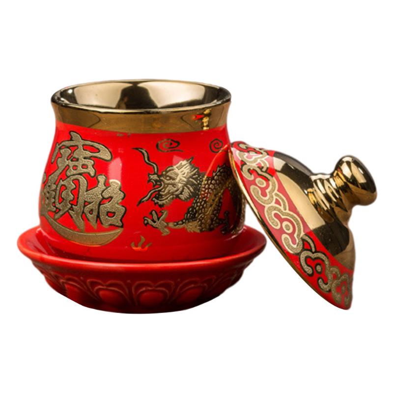 

Cups & Saucers Ceramics Water Cup Holy With Lid Worship Temple Supply