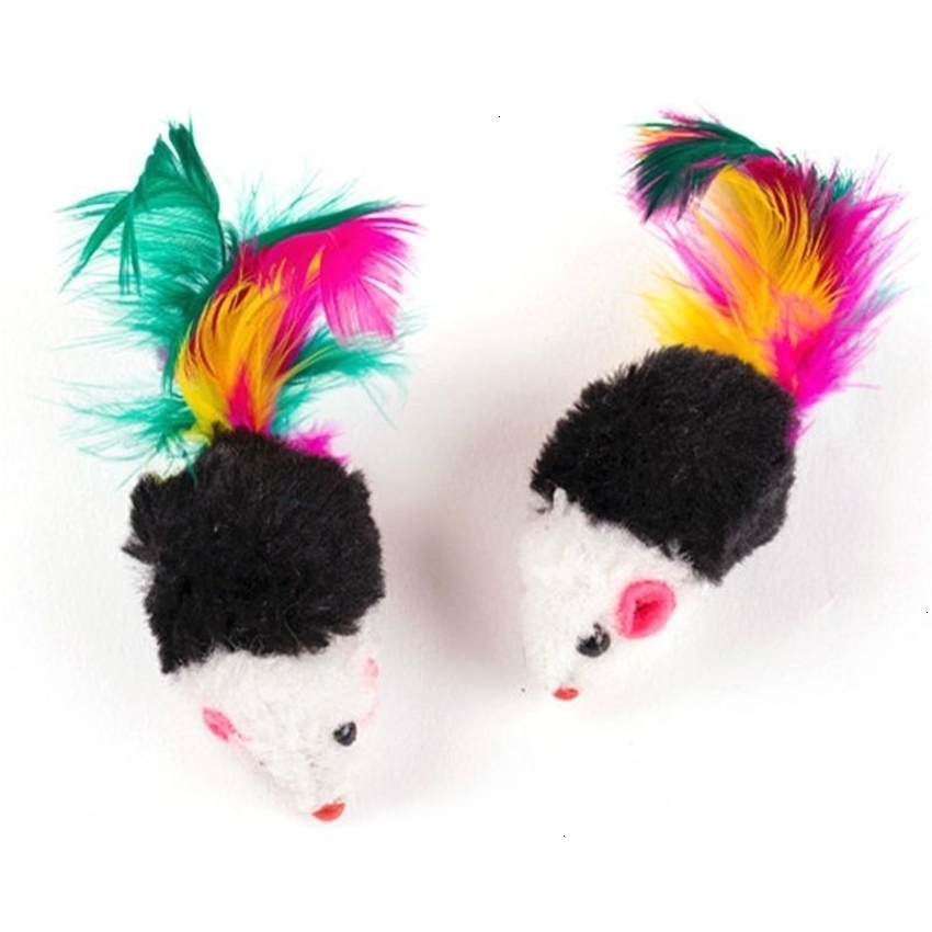

Mini With Funny Feather Cats Plush False For Cat Pet Playing Toys Mouse 10pcs Colorful bbyIgN hotclipper