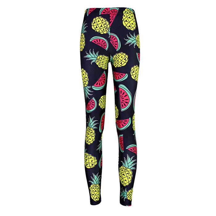 

Women' Leggings Fashion Women Pineapple Watermelon Print Slim Fit Thin Elastic Polyester Cos Party Pants Casual Trousers Drop, Multi