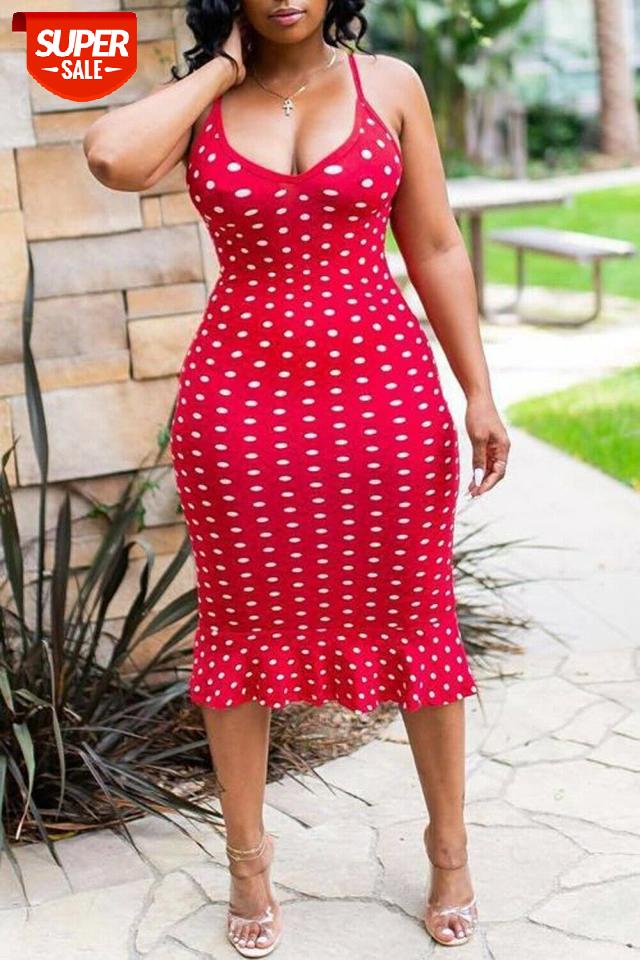 

2019 Brand New Summer Ladies Women Sexy Long Point Polk Dot Dress Sleeveless Maxi Plus Size Beach Tunic Dress Sundress S-2XL #7H9l, Black;gray
