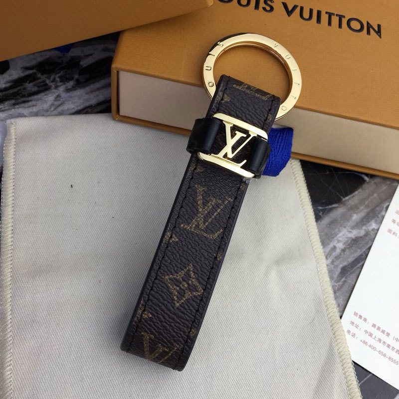 

LV LOUIS BAG VITTON Fashion keychain Luxury unisex key chain real leather with stainless steel keychain in Silver Gold