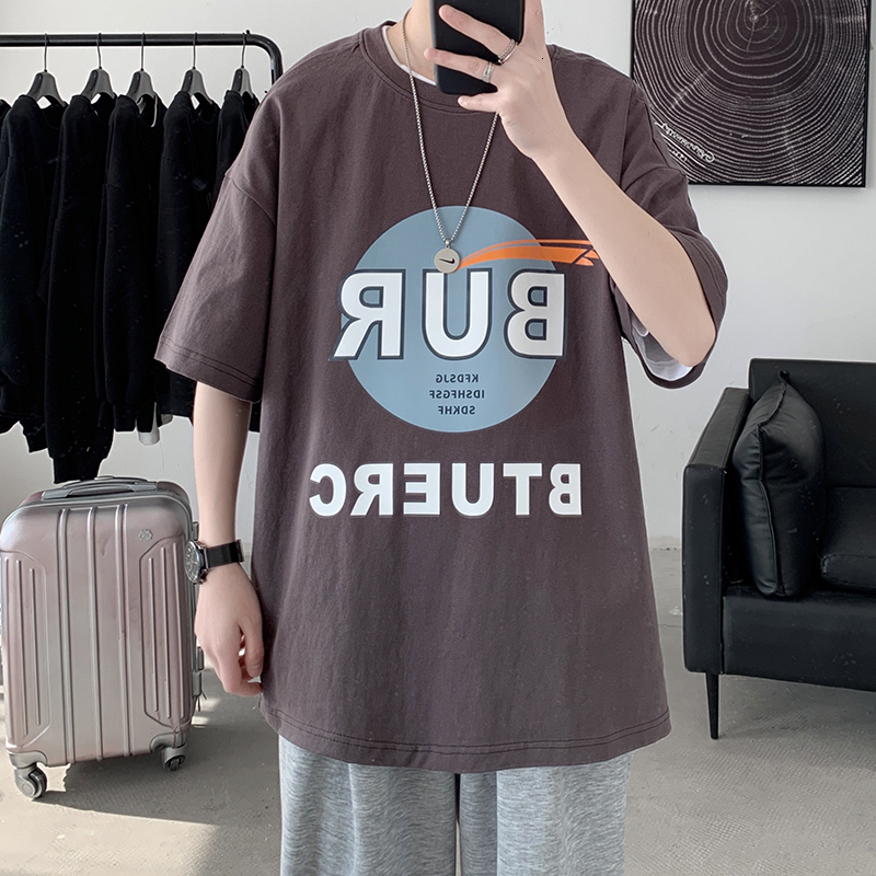 

New for 60-135kg Blue White Loose Oversize 2021 Men's Rock Skateboard Hip Hop T-shirt Short Sleeves Streetwear Tops Tees Tshirt 4pnb, Dt21022 2