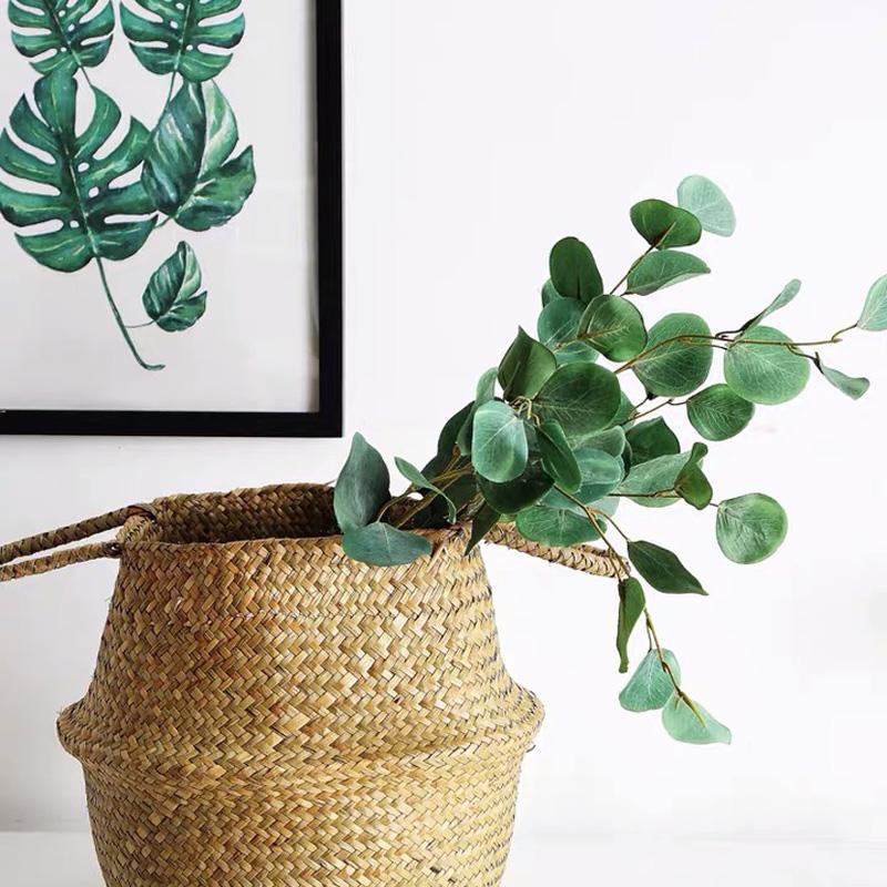 

1Bunch 56/60cm Artificial Eucalyptus Leaves Branch Green Eucalyptus Plants Faux Bouquets Fabric Foliage Leaf Home Wedding Decor