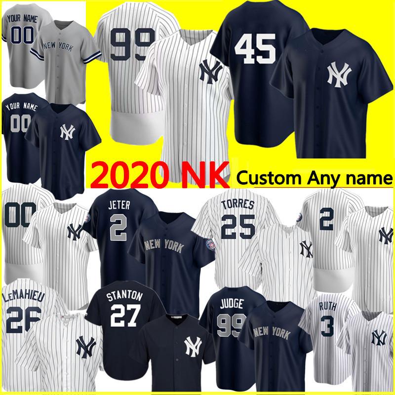 

New 99 Aaron Judge 2 Derek Jeter 45 Gerrit Cole Jersey Yangji Gleyber Torres Don Mattingly Babe Ruth Mariano Rivera York, Blue;black
