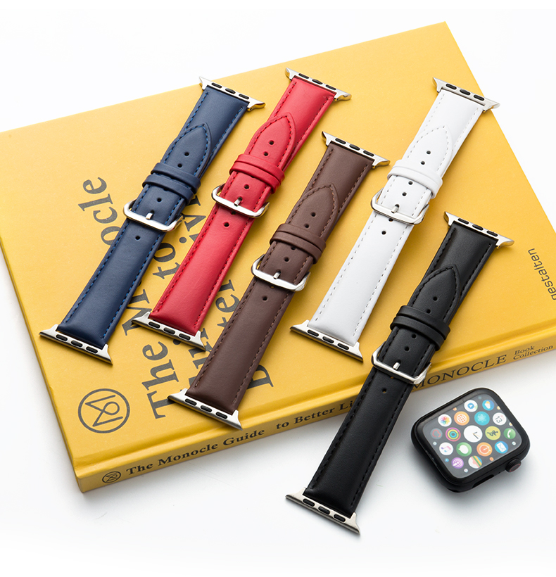 

Suitable for Apple Watch strap calf leather ribbon pin buckle iWatch SE 1 2 3 4 5 6th generation unisex 38-40mm 42-44mm