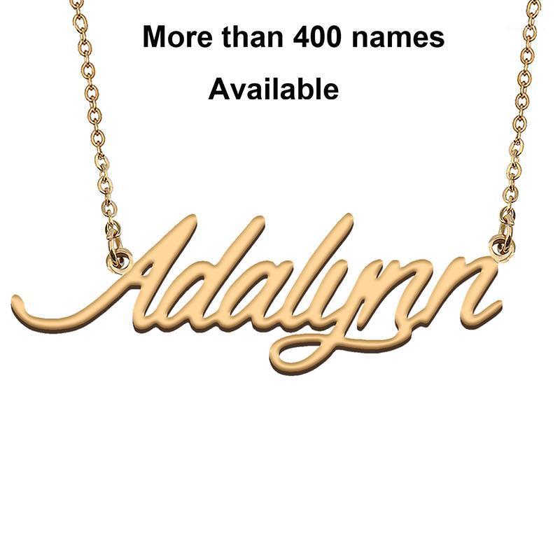 

Chains Cursive Initial Letters Name Necklace For Adalynn Birthday Party Christmas Year Graduation Wedding Valentine Day Gift