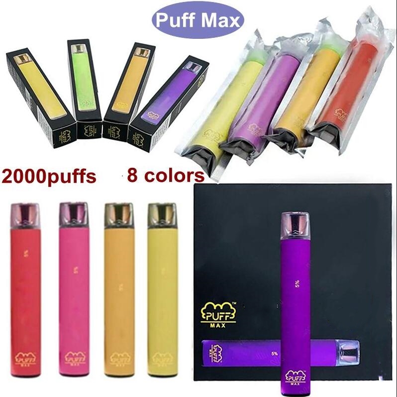 

PUFF BAR MAX E-cigarettes 2000 Puffs Disposable PuffMax Cartridge 1200mAh Battery 8.5ml Vape Pods Stick Style E Cigarettes Portable Vaporizer