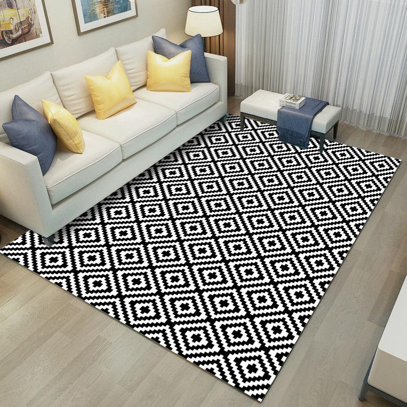 

Nordic 3D Geometric Printed Carpet Living Room Sofa Floor Carpets Bathroom Non-slip Rug Bedroom Decoration Washable Large Rugs, Customizable
