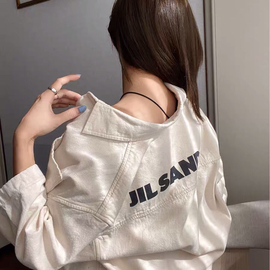 

Men and Women JIL SANDER Tooling Short-sleeved Canvas Shirt Loose Cotton Casual T-shirt Jackets, White