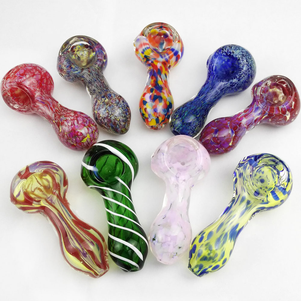 

Glass Smoking Pipes Spoon Pipe New Arrival Hookah Pink Green Blue Thick