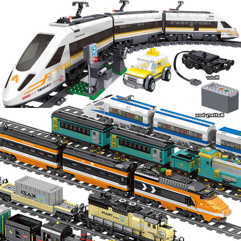 

641pcs Technic Battery Powered Electric City Train Fuxing high-speed Rail Building Blocks Brick Gift Toy for Children