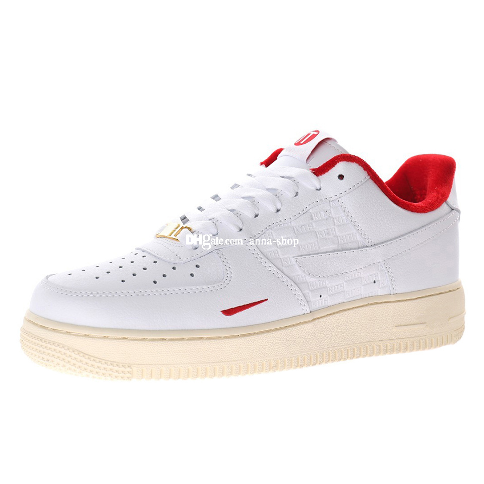 

Kith 107 Low Casual Shoes for Men Skate Sneaker Mens Skates Sneakers Womens Sports Shoe Women Sport Chaussures Skateboard in White University Red CZ7926-100, Kith cz7926-100