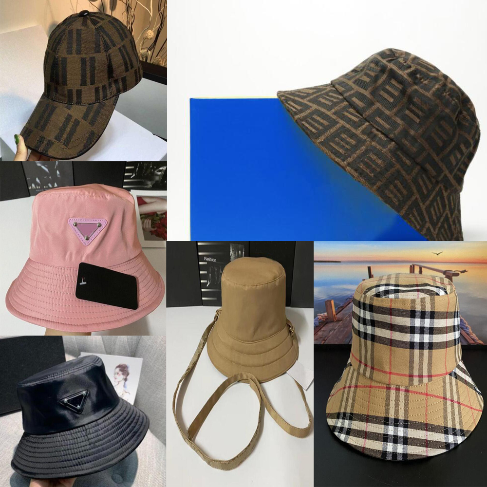 

21ss 20colors Summer Bucket Hat Wide Brim Hats Letters Cartoon Prints Women Men Fashion Classic Charm Nylon Autumn Spring Fisherman Cap Sunhat, Blue;gray