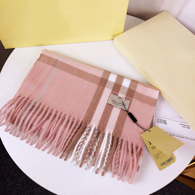 

Knitted Cashmere Classic London Plaid Long Beard Scarf For Women Designer Scarves Fashion High Quatity Handmade Scarfs Hijab Shawl