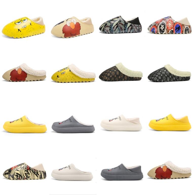 

SLRN slipper sandals sandal Graffiti Desert Sand Triple Resin west Slide Foam Runner Sesame Street pattern pure core Keep warm in winter Slippers, Box
