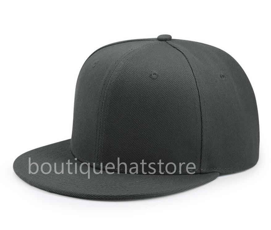 

2021 Custom Dark Grey Color Baseball Sport Fitted Cap Men's Women's Full Closed Caps Casual Leisure Solid Color Flat Basball Size 8 hats, Blue;gray