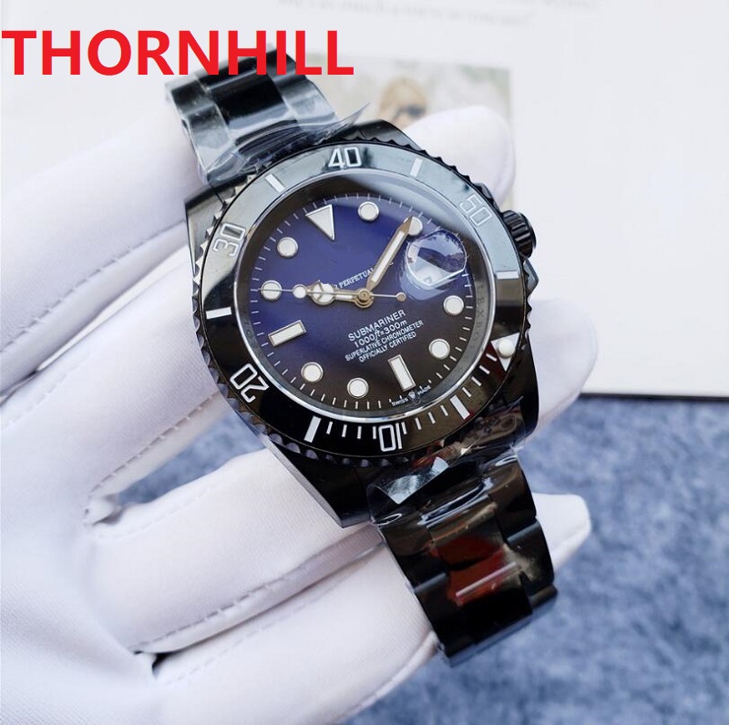 

5A Automatic 2813 Mechanical Watch for Men 40mm 904L Stainless steel Sapphire All Dark Black Blue Color President Mens Male Wristwatches Super Gifts, As pic