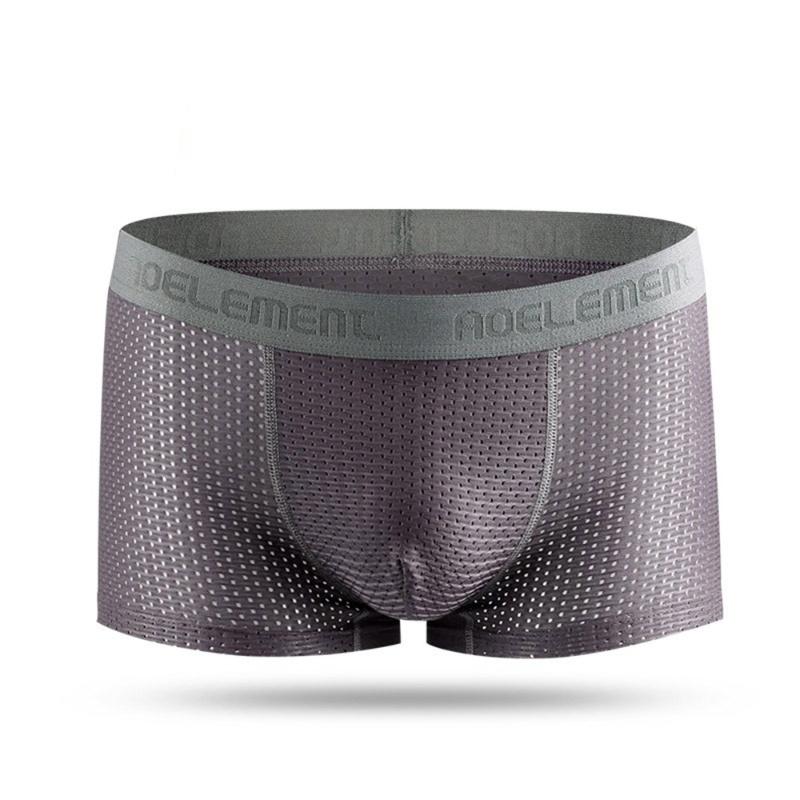 

Underpants Men Sexy Boxers Seamless Ice Silk Mesh Breathable Underwear Fashion Bottom Shorts Pants Boxer Comfy Briefs Trunks, Black;white