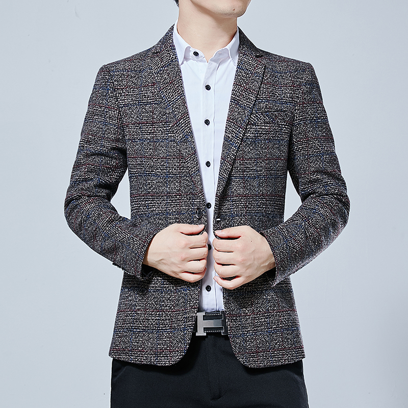 

2021 New Luxury Classic Men's Casual Plaid Blazer Autumn Spring Fashion Brand Slim Fit Long Suit W5lg, Px b215-984 2