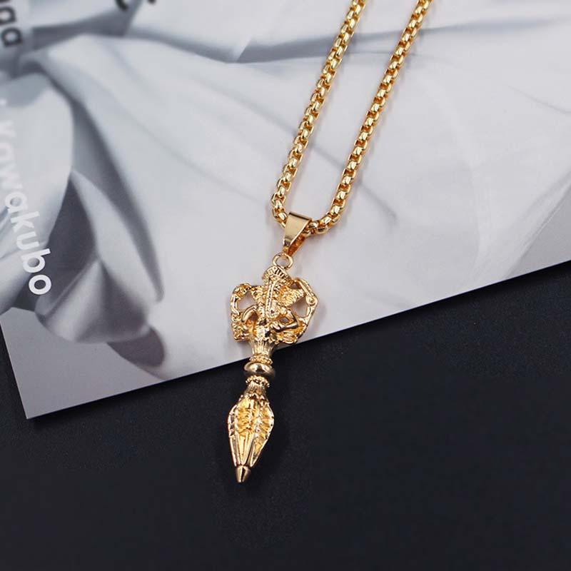 

Pendant Necklaces Hip Hop Rock Stainless Steel Vajra Evil Jiang Ganesha Pendants For Men India Buddhism Jewelry XLCT008