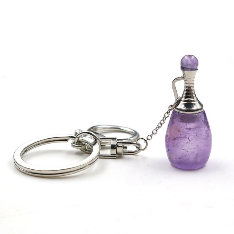 

Keychains XSM Perfume Bottle Key Chains Oil Diffuser Crystal Pendants Car Ring Holder Jewelry Bag Hanging