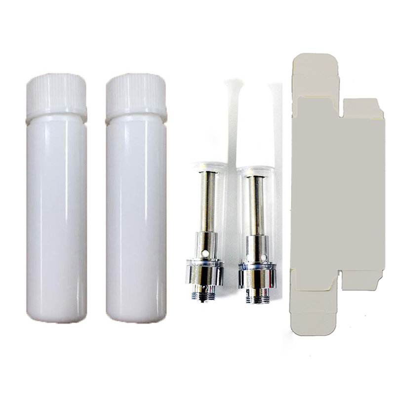 

0.8ml Vape Cartridge Packaging White Box Customized Atomizers Childproof Bottle Vaporizer Glass Tank Empty Vape Pen Custom OEM Logo Stickers