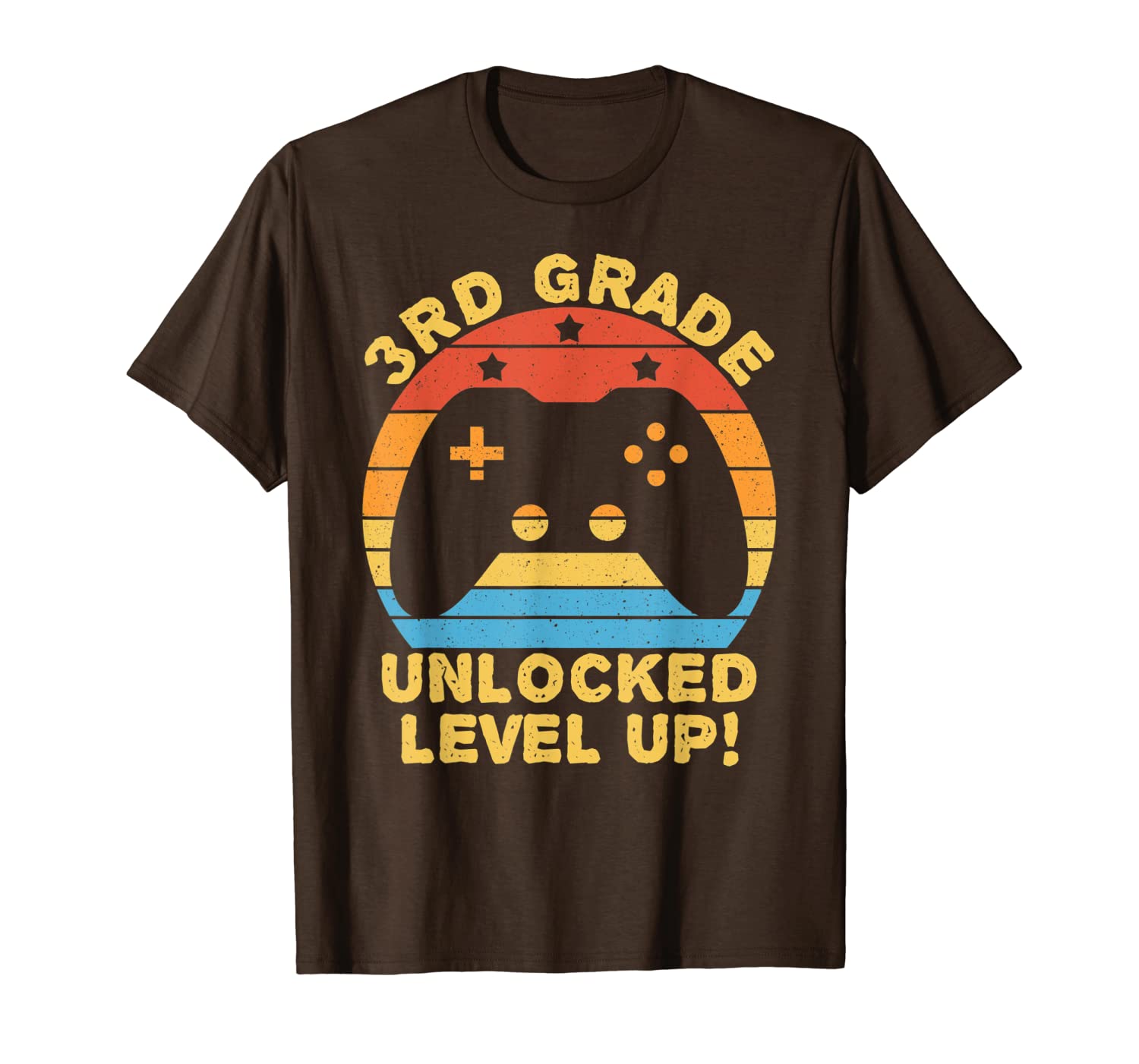 

3rd grade unlocked level up funny video gamer back to school t-shirt, White;black