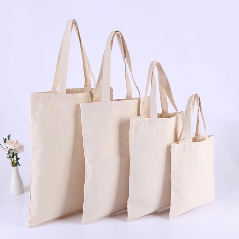 

10 Pcs Contton Shopping White Casual Canvas Totes Beach Bag Customized