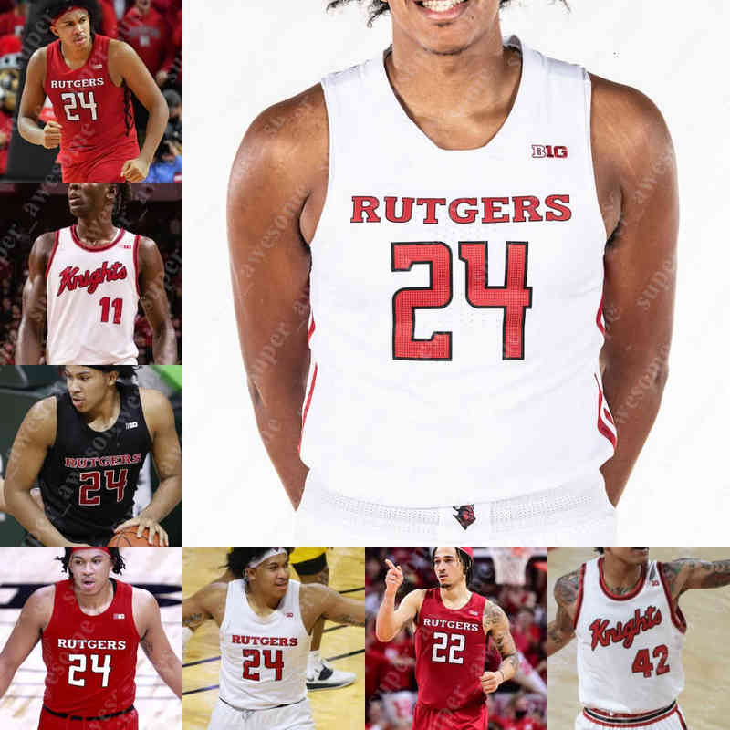 

NCAA Rutgers Scarlet Knights Basketball Jersey Ron Harper Jr Clifford Omoruyi Geo Baker Paul Mulcahy Caleb McConnell Mawot Mag Oskar, White ii
