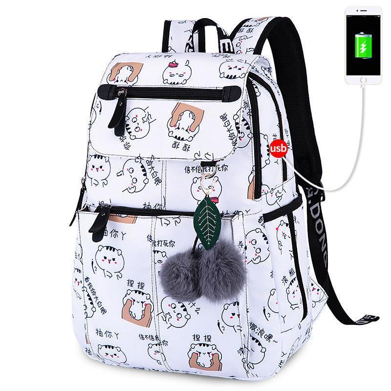 

girls school usb charge bag backpacks for teenagers child kids nylon waterproof college schoolbag student bagpack