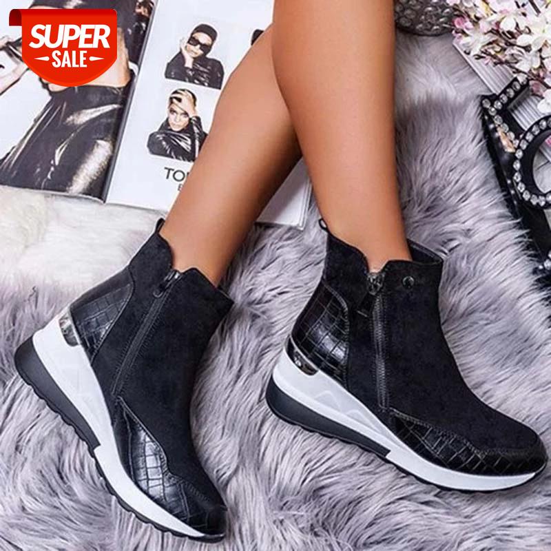 

Women Shoes High Top Platform Shoes Woman Sneakers Fashion Zipper Casual Women's Comfort Tennis Female Sneakers Size 43 #An55