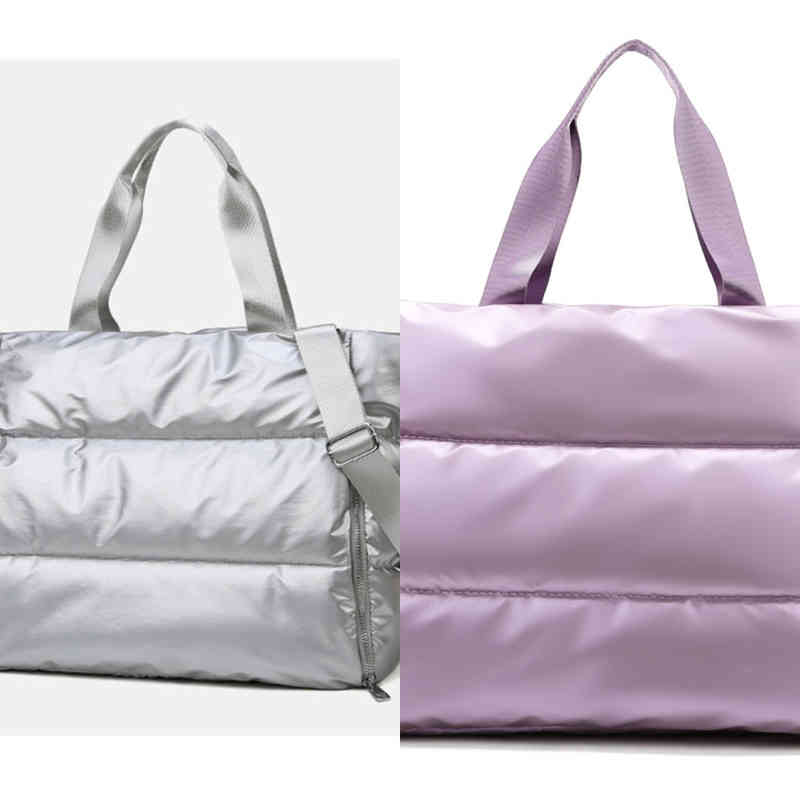 

Shoulder Bags Winter Large Capacity Tote Bag for Women Waterproof Nylon Space Pad Cotton Feather Down Big Female Handbags 1213