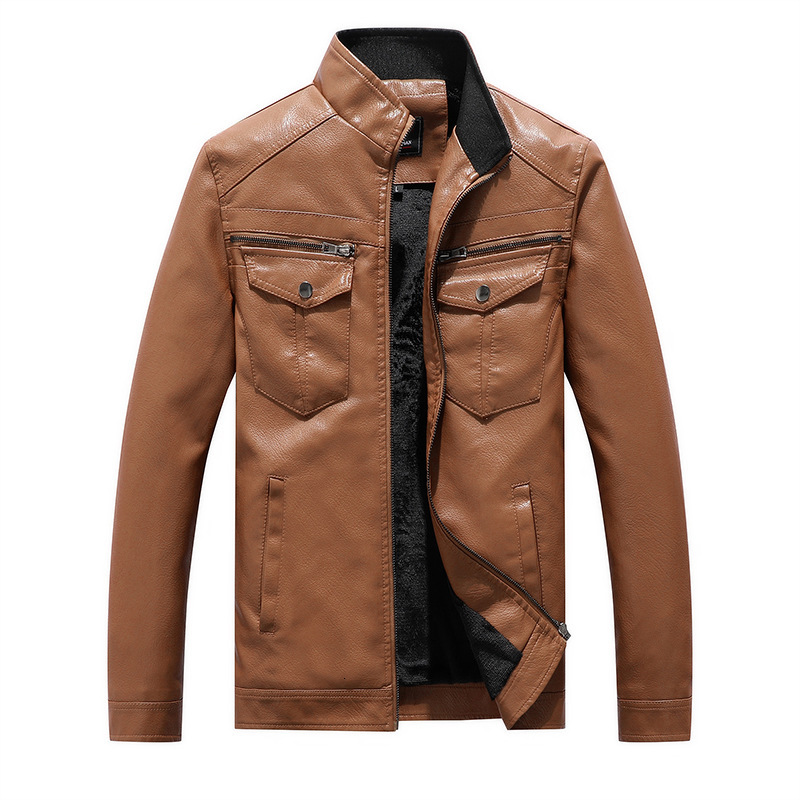 

2021 New Men Leather Jackets Motorcycles British Business Casual Fashion High Quality Military Tactical Pu Mens Bomber Jacket 0r6r, 8520 brown