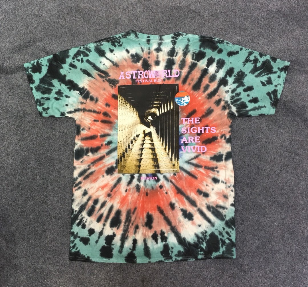 

2021 New Ss Best Version 1:1 Travis Astroworld Run Tie Dye Tee Women Eye Printed Cotton Shirts Hiphop Men Summer t Shirt Av5k