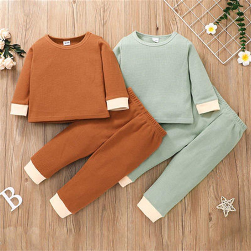 

Clothing Sets 1-6Y Autumn Toddler Baby Girls Solid Cotton Casual Pullover +Pants Kids Outfits Children Suits Fall Girl Clothes, White