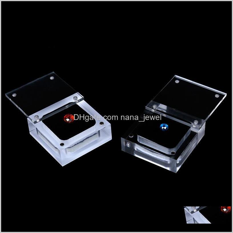 

Loose Diamond Beads Display Box With Cover Magnetic Closure Clear Acrylic Square Gemstone Stock Presentation Little Case Bnsby 5T3Va