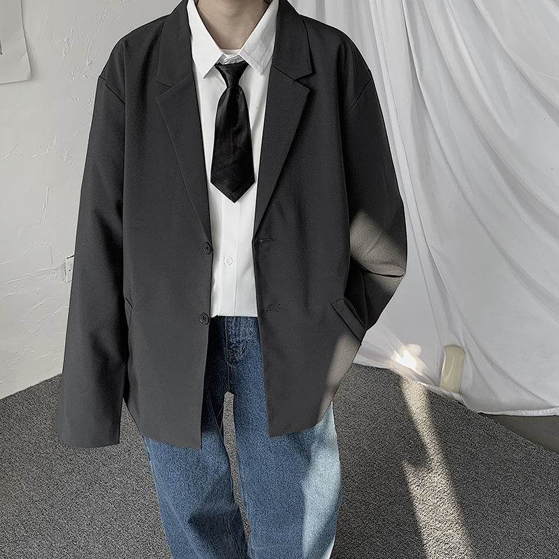 

2021 New Spring Solid Color Blazer Men's Fashion Business Casual Men Streetwear Suit Jacket Mens M-3xl Hlrv, Gray