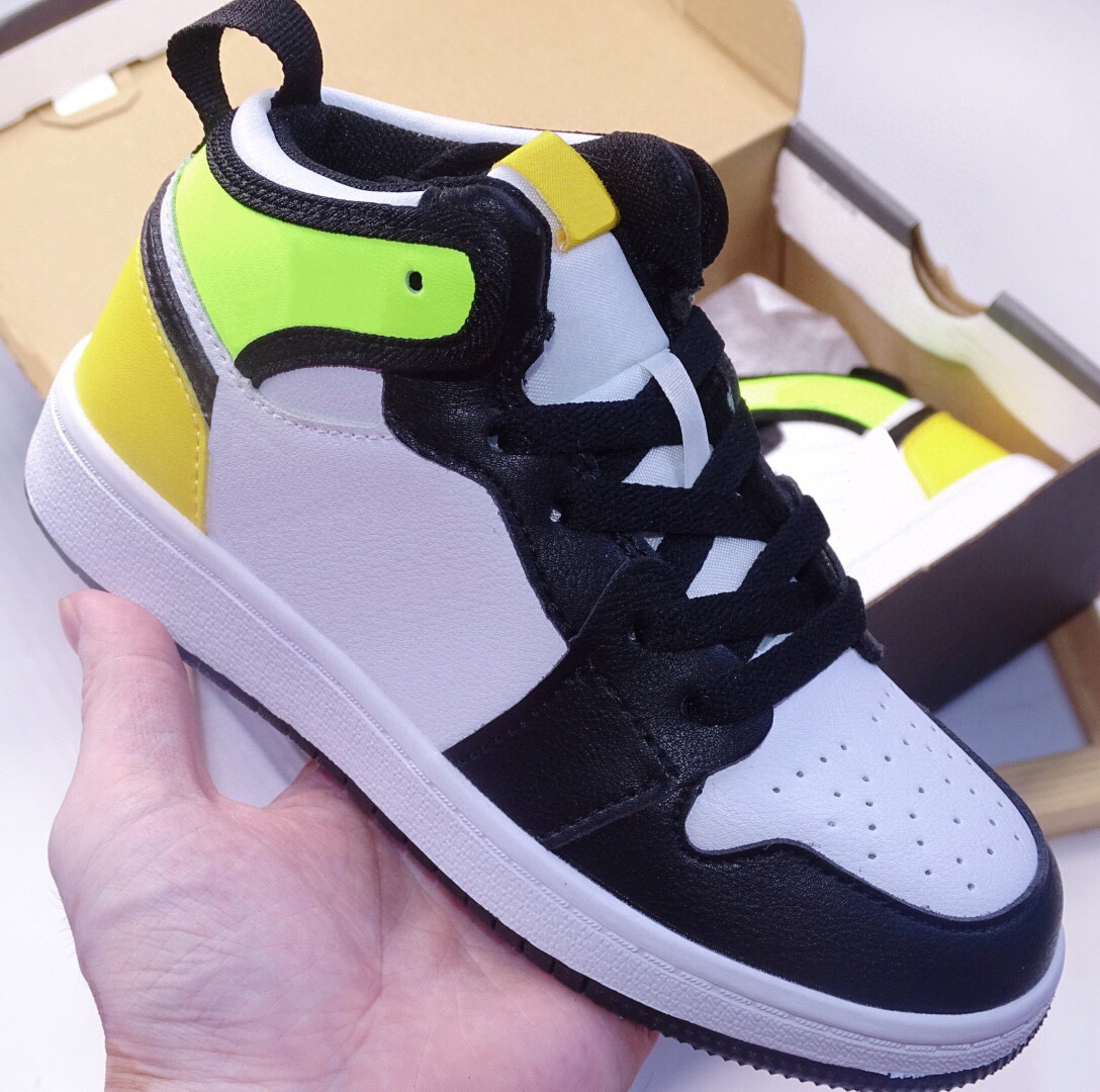 

2021 1 1s Kids Basketball Shoes PreSchool Signed High Youth Chicago New Born Baby Infant Toddler Trainers Small Boys Girls Sneaker Size 22-35, As photo 3