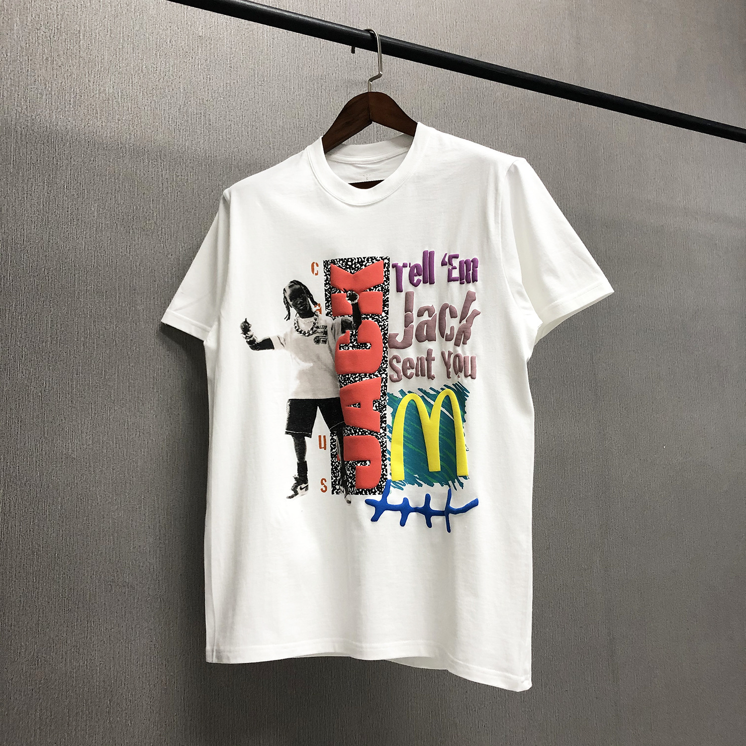 

American Famous High Street Brand Travis Scott Designer Men T-shirt Tops Travis Scott 100% Cotton Streetwear Oversized T-shirts, White