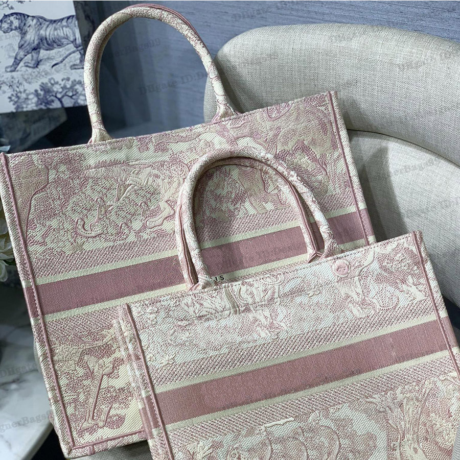 

3D Embroidered Tiger Pattern Book Tote Bags Luxury Designer Big Shoulder Shopping Bag Large Capacity Canvas Messenger Handbag Handmade, Dark grey